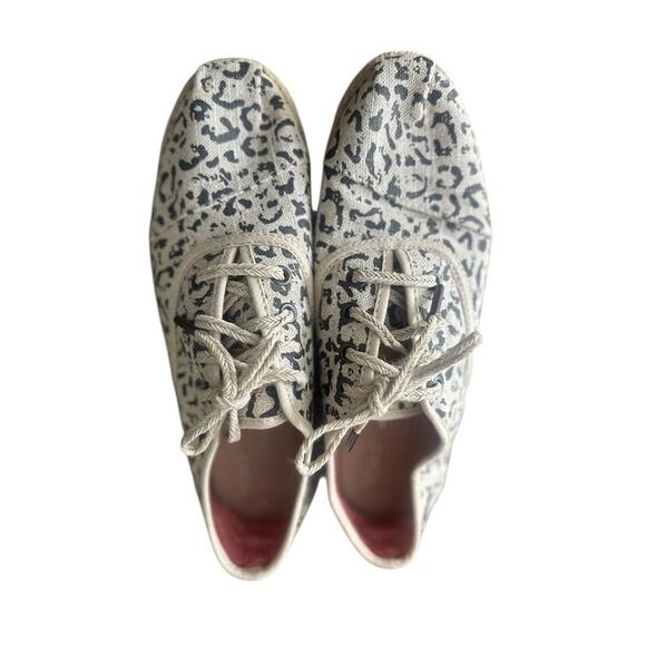 TOMS Shoes Cordones Leopard Animal Print Womens Size 8 Lace Up Espadrilles Beige - Picture 9 of 10